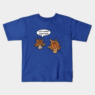 Swim with cartoon sea turtle Kids T-Shirt